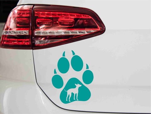aufkleber-hundepfote-american-hairless-terrier-turkise