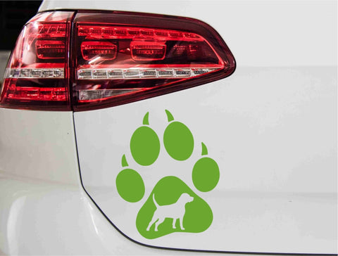 aufkleber-hundepfote-beagle-hund-gruen