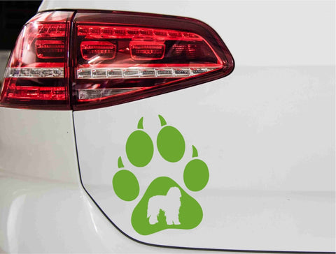 aufkleber-hundepfote-bergamasco-hund-gruen