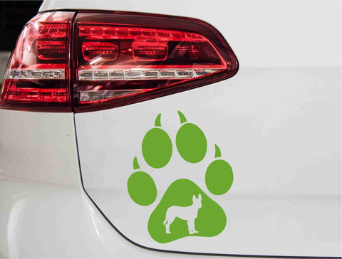 aufkleber-hundepfote-berger-picard-hund-gruen