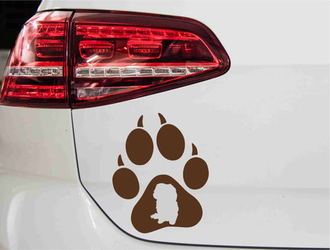 aufkleber-hundepfote-bolognese-hund-braun