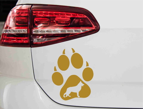 aufkleber-hundepfote-german-shepherd-schwarz-gold