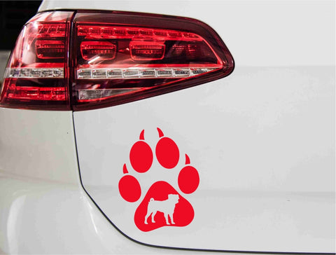 aufkleber-hundepfote-mops-hunderasse-rot