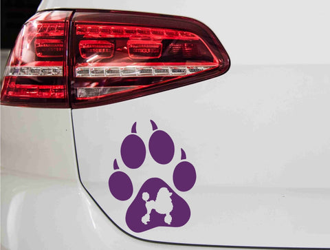 aufkleber-hundepfote-pudel-violett