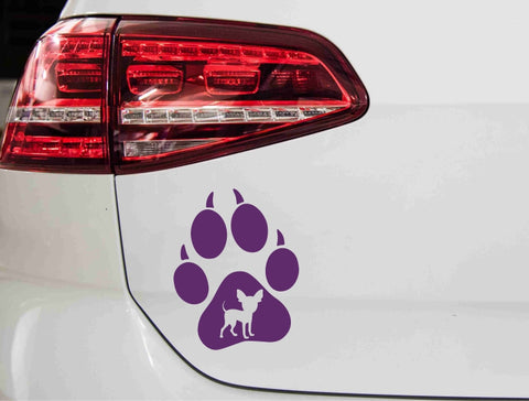 aufkleber-hundepfote-russian-toy-hunderasse-violett