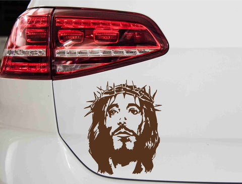 aufkleber-jesus-mit-dornenkranz-braun