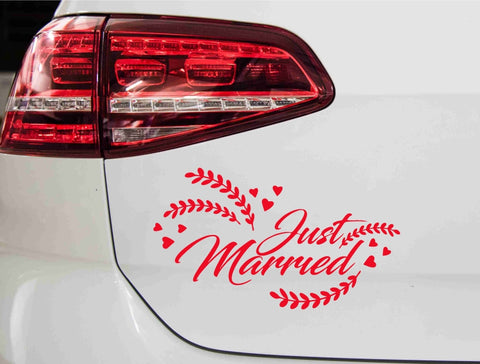 aufkleber-just-married-rot