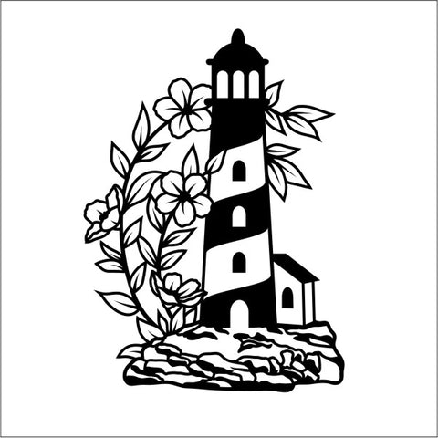 aufkleber-leuchtturm-mit-blumen