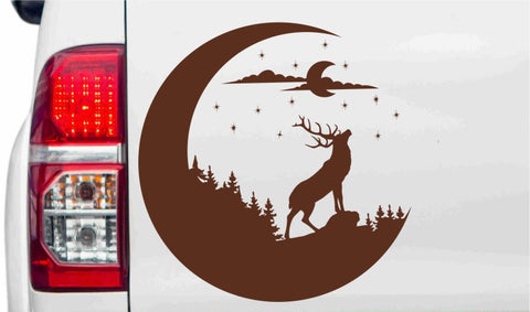 aufkleber-mond-hirsch-nacht-braun