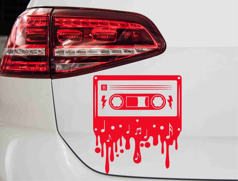 aufkleber-musik-kasette-schmelzend-rot