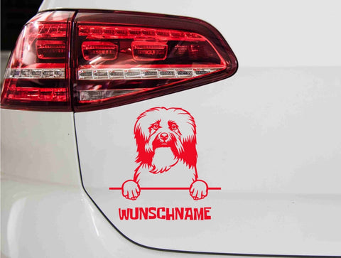 aufkleber-portrait-havanese-hund-rot