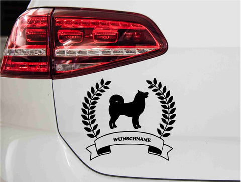 aufkleber-silhouette-kranz-akita-hund-schwarz