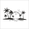 aufkleber-strand-sonne-palmen
