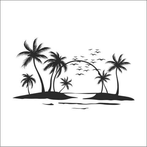 aufkleber-strand-sonne-palmen