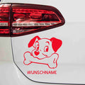 aufkleber-suesser-hund-mit-knochen-rot