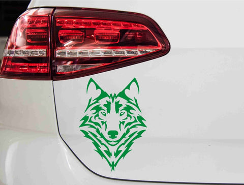 Wolfskopf Tribal Autoaufkleber