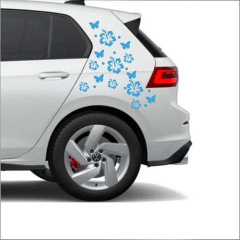 aufkleber-tuning-hibiskus-schmetterling-motiv-hawaii-azurblau