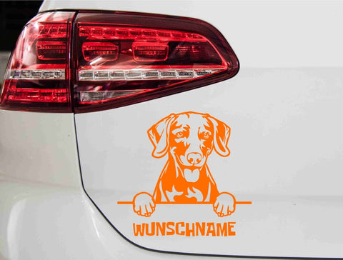 aufkleber-weimaraner-hunderasse-mit-wunschnamen-gold