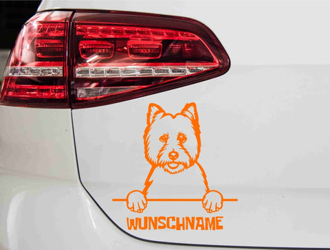 aufkleber-westie-hunderasse-mit-wunschnamen-orange