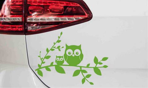 Eulen auf Ast Autoaufkleber