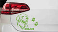 autoaufkleber-golden-retriever-kopf-mit-wunschnamen-gruen