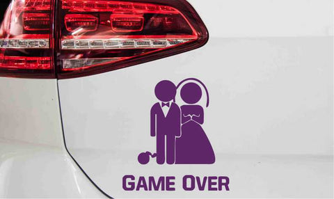 Hochzeitspaar Game Over Autoaufkleber