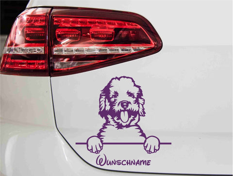 autoaufkleber-hund-labradoodle-mit-wunschnamen-violett
