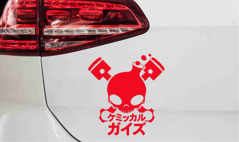 Asia Skull Autoaufkleber JDM