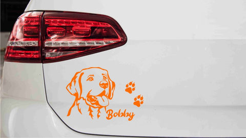 autoaufkleber-labrador-kopf-mit-wunschnamen-orange
