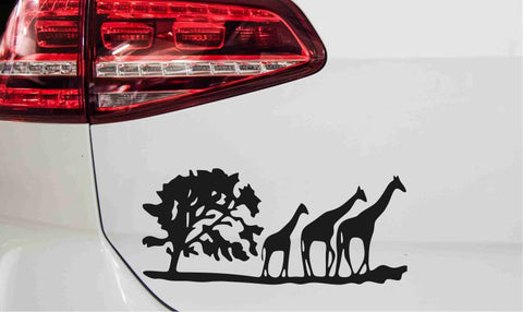 Giraffen Familie Savanne Autoaufkleber
