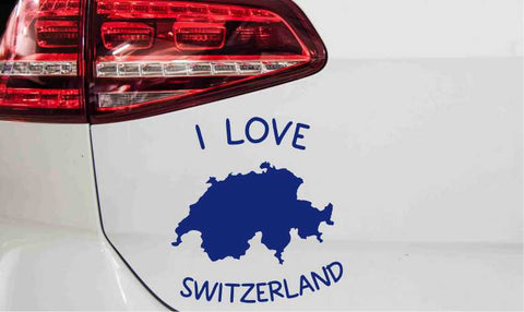 Schweizer Landkarte I Love Switzerland Aufkleber