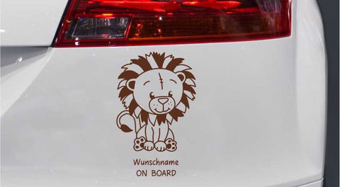 Löwen Baby on Board Autoaufkleber